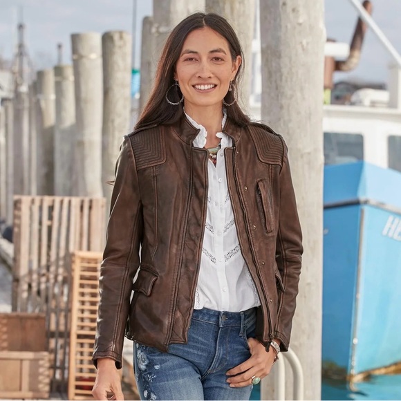 Sundance Angela Leather Jacket. New in factory plastic.